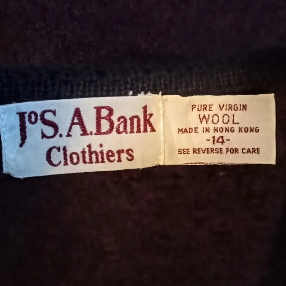 Vintage Jos. A. Bank Purple Navy Blue Wool Jacket